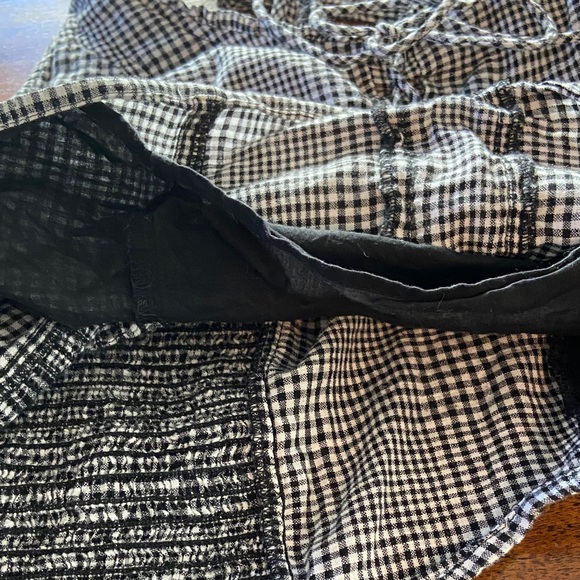 Abercrombie & Fitch Black White Plaid Gingham Cropped Corset Bustier Tank Top L - Picture 11 of 11